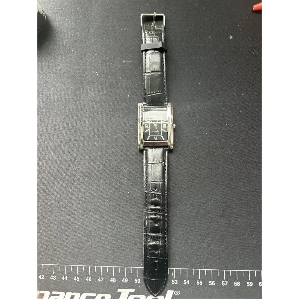 Silver Tone Black Dial And Band Women’s Quartz Watch